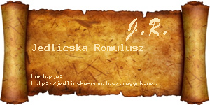Jedlicska Romulusz névjegykártya